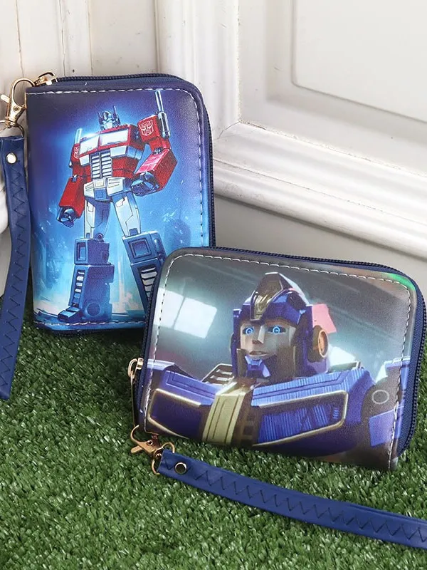 Transformers Optimus Prime Card Holder for Kids – Cute Coin Purse & Storage Pouch with Handle, Portable Wristlet Wallet for Boys, Students & Collectors